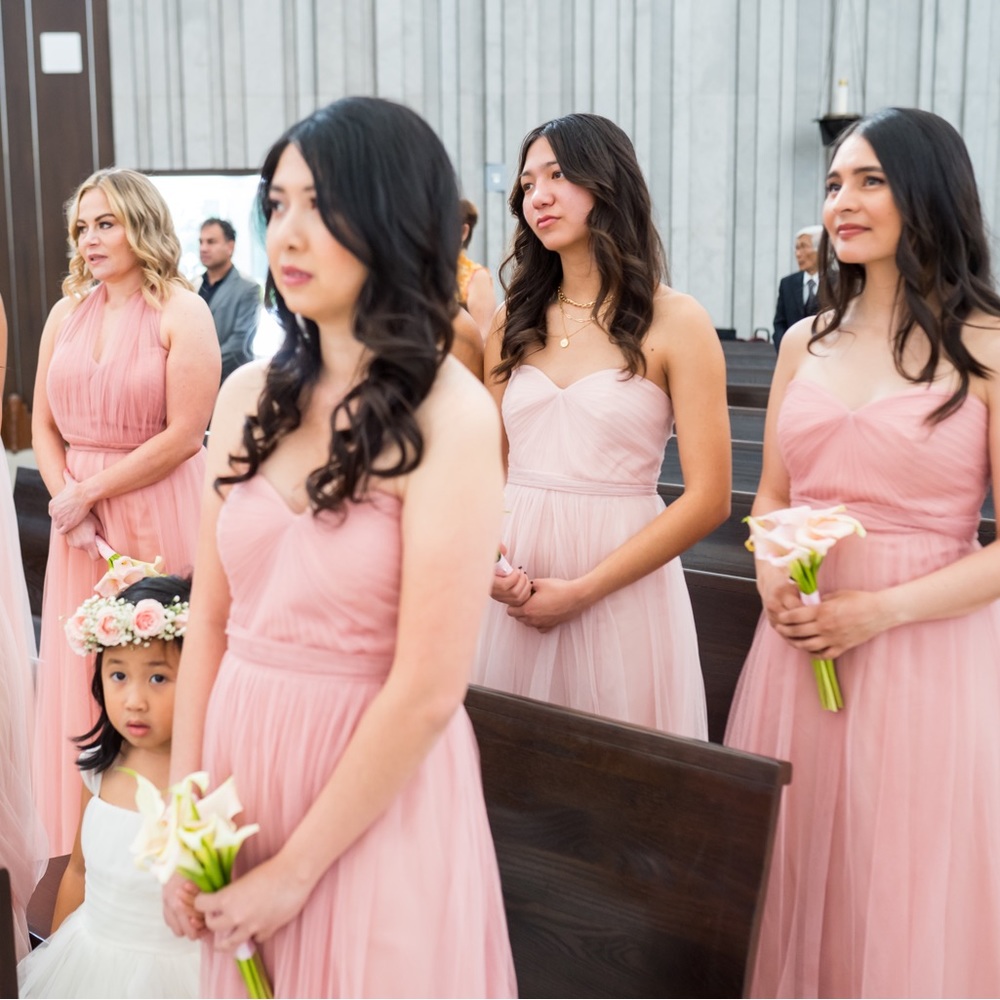 Jenny yoo Annabelle convertible tulle bridesmaid dress begonia pink
